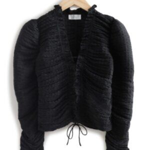 & Other Stories Smocked Long Sleeve Blouse